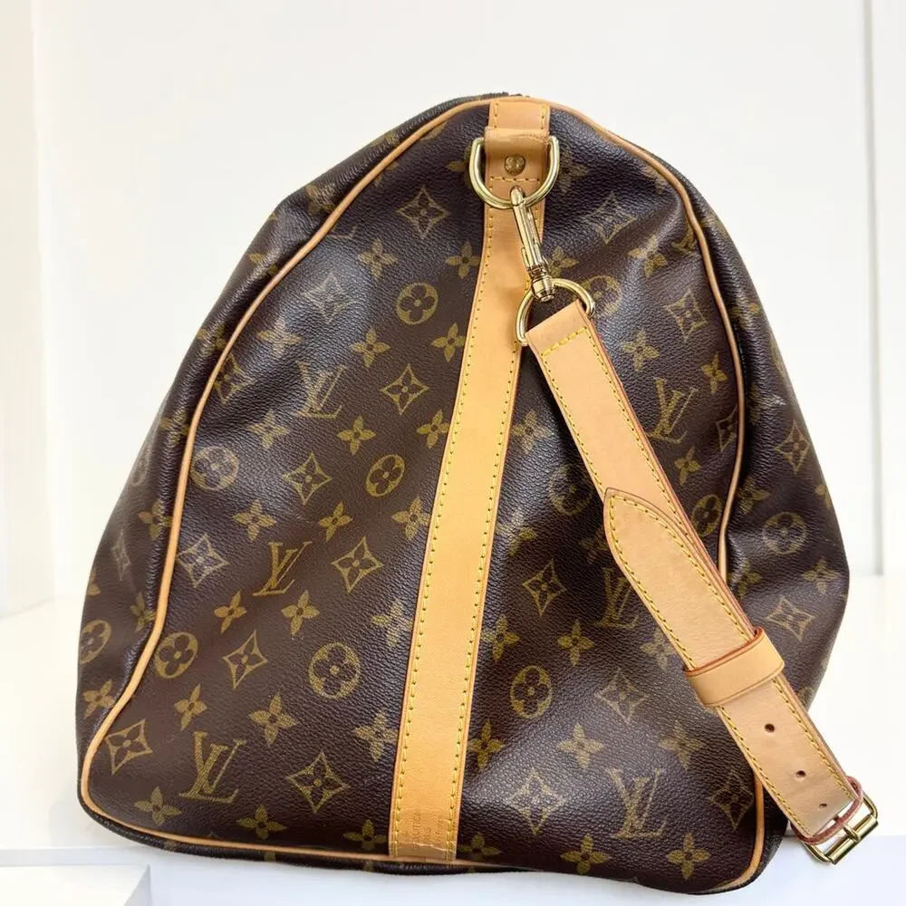 Louis Vuitton Monogram Canvas Keepall Bandouliere 60 Large Travel Duffle Bag LV
